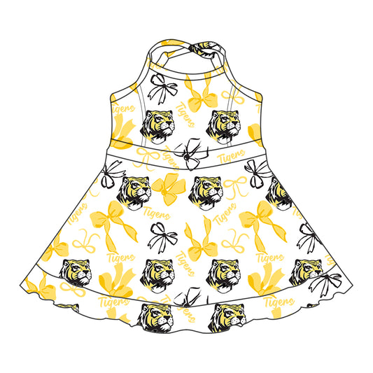 Custom  baby girls Tigers team dress    MOQ3  D 7.25