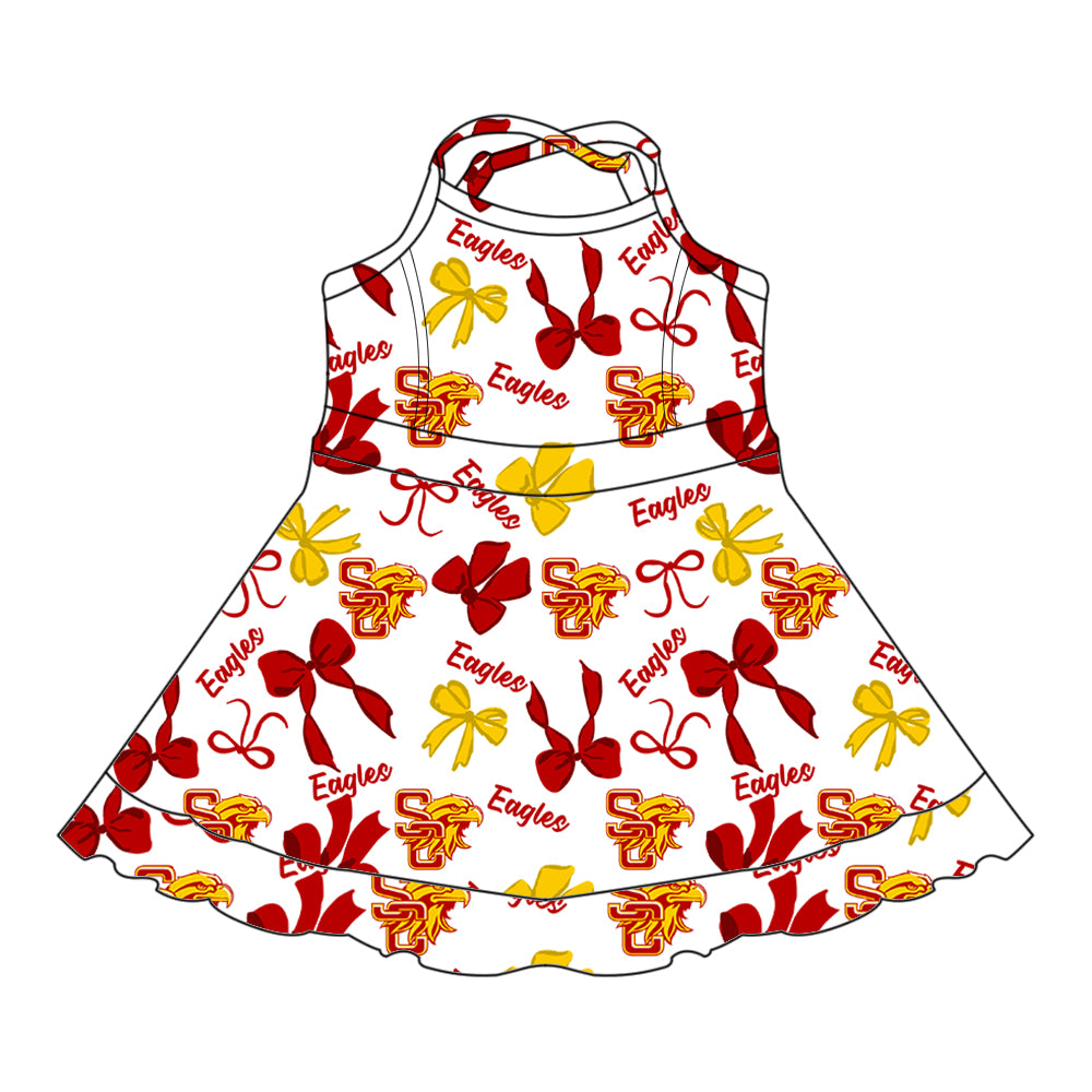Custom  baby girls Eagles team dress    MOQ3  D 7.25