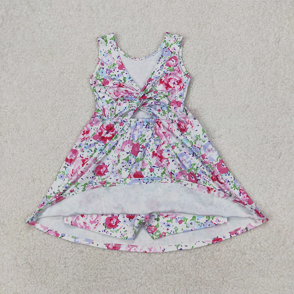 GSD1991 Baby Girls Pink Flowers Sleeveless Athletic Dresses  D 3.27