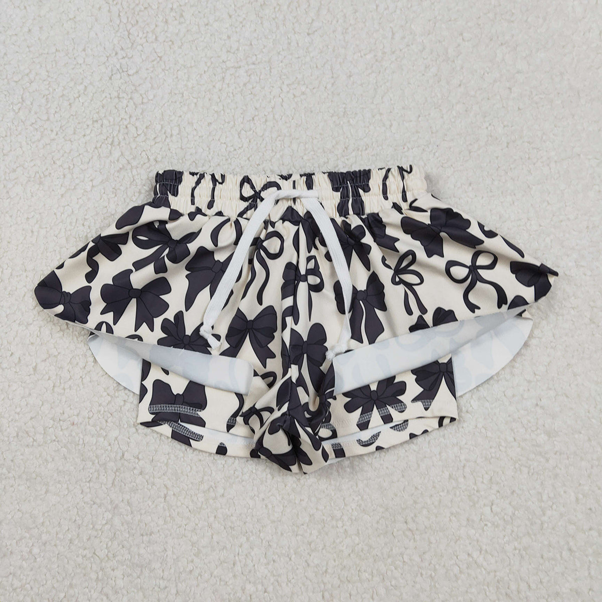 Baby Girls Black Bows Yoga Active Ruffle Shorts Bottom for Kids Comfortable Breathable Clothing