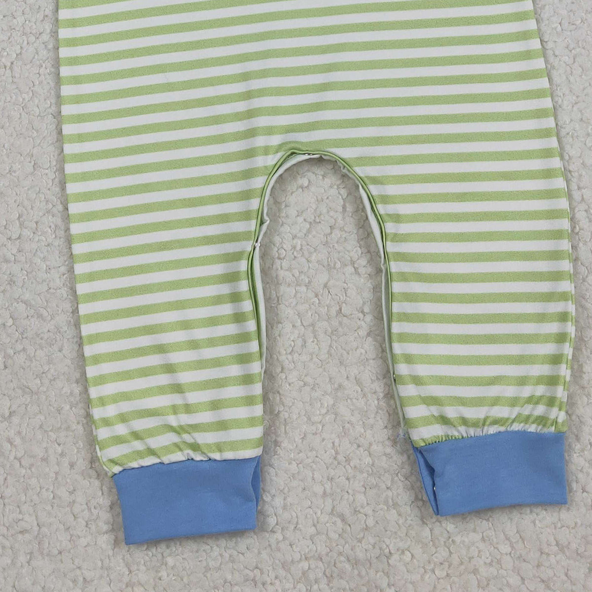 Embroidery Fishing Baby Boys Footie Rompers Stripe Hunting Design Comfortable Cotton Outfit for Infants