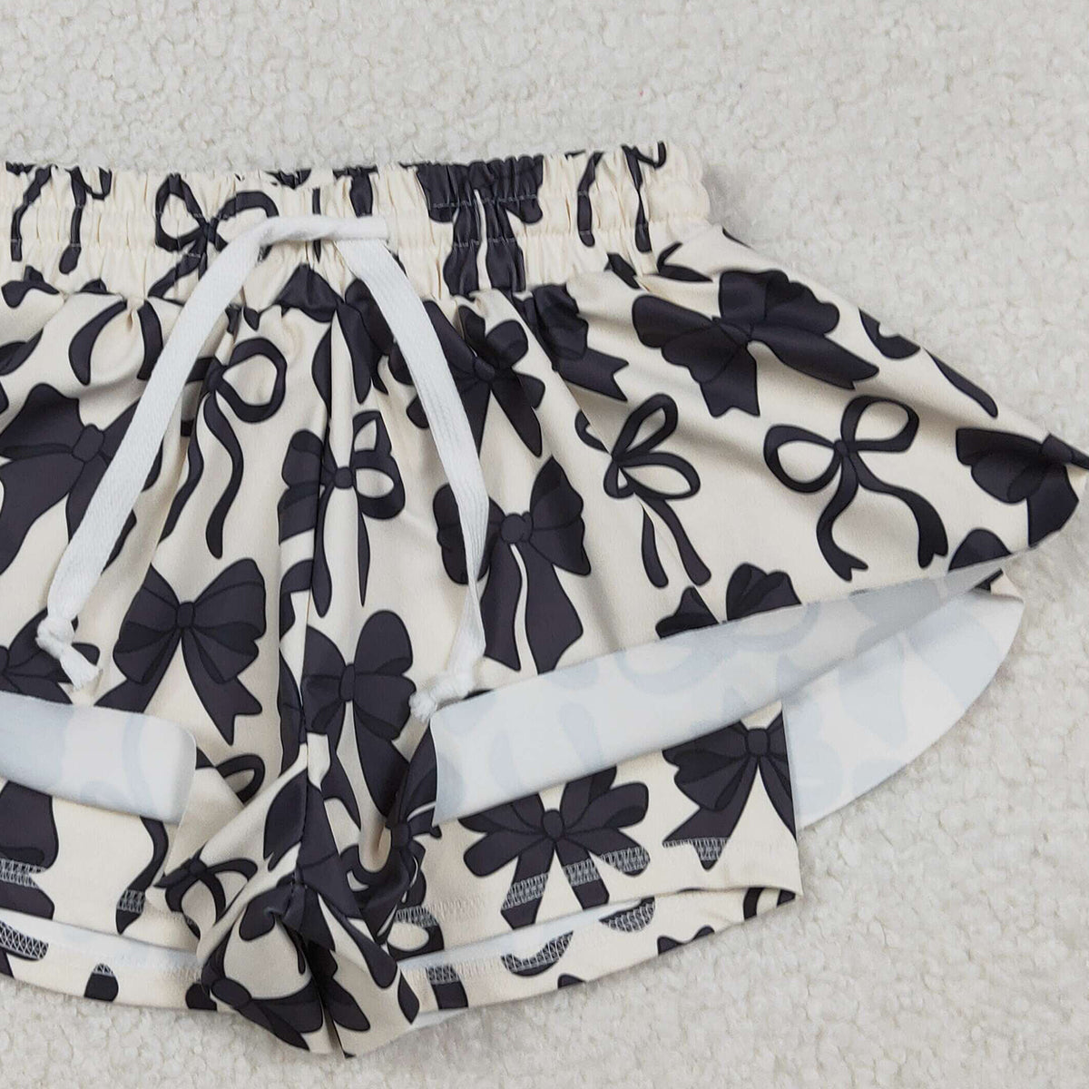 Baby Girls Black Bows Yoga Active Ruffle Shorts Bottom for Kids Comfortable Breathable Clothing