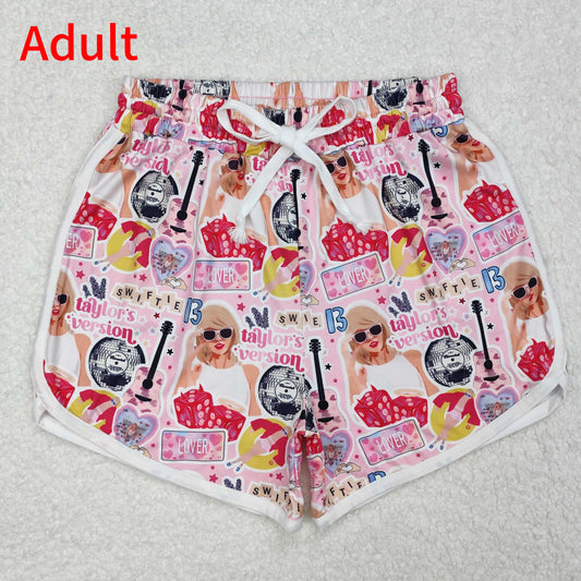 SS0420 Adult Women Pink Lover Summer Shorts