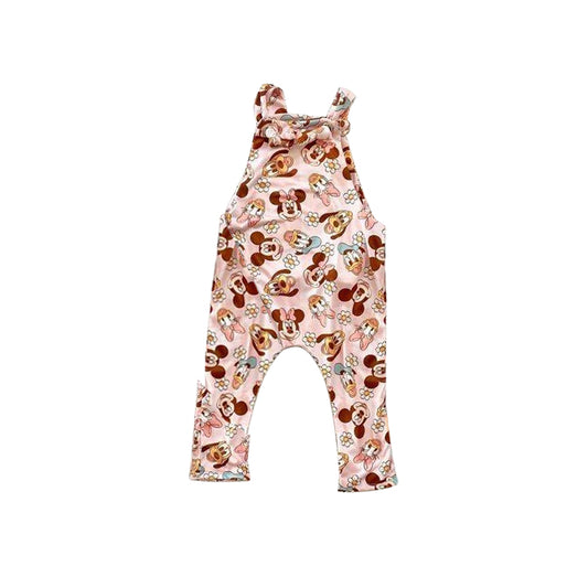 preorder SR1439 Floral pink suspender jumpsuit