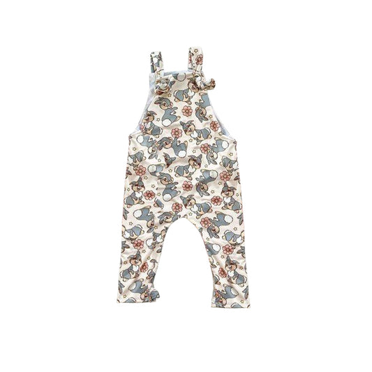 preorder SR1441 Flower Rabbit Beige Suspender Bodysuit