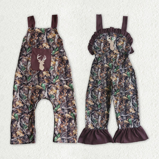 Match Girls Boys Real Tree Camo Deer Print Rompers Jumpsuits