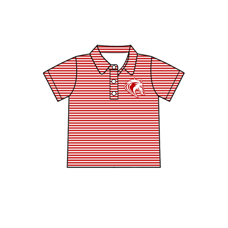 Custom Kids Boys Mustangs team Shirt Top D 8.4