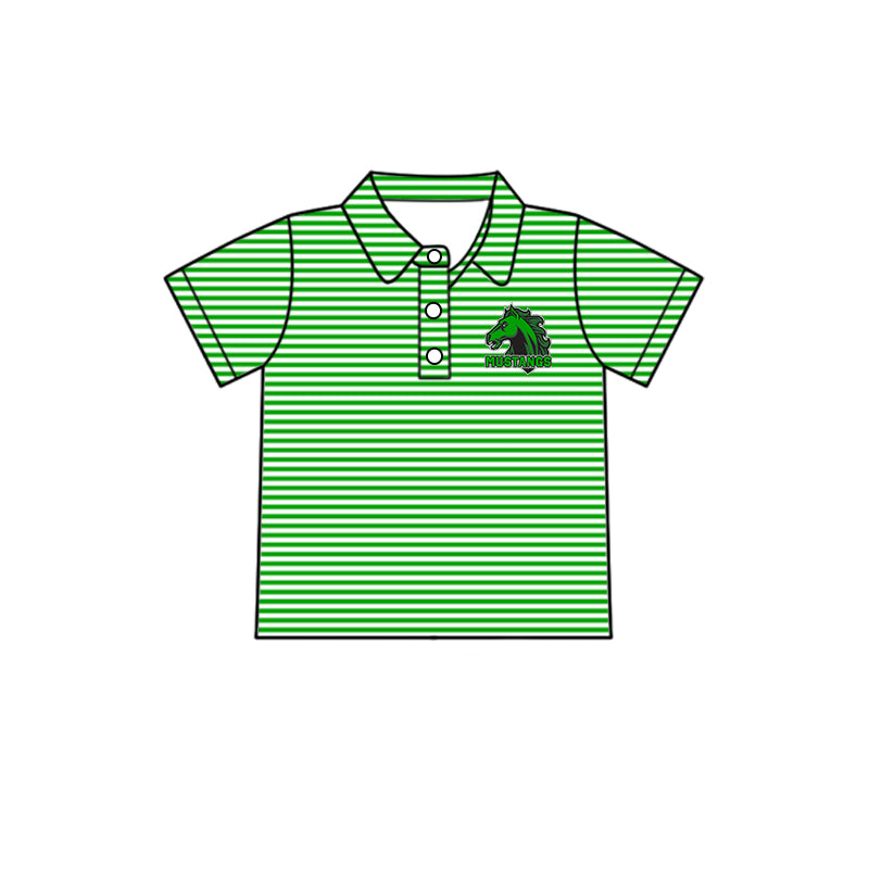 Custom Kids Boys Mustangs  team Shirt Top D 8.5