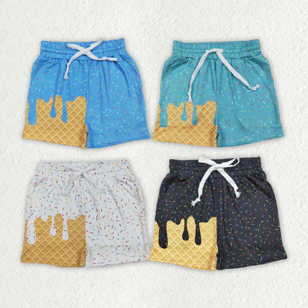 4 Colors Sibling Baby Girls Ice Cream Drip Sprinkles Summer Shorts Bottoms