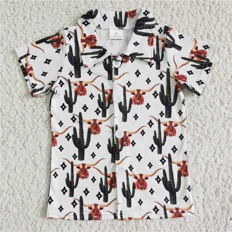 Match Baby Boys Western Sibling Brother Short Sleeve Buttons Pullovers Shirts