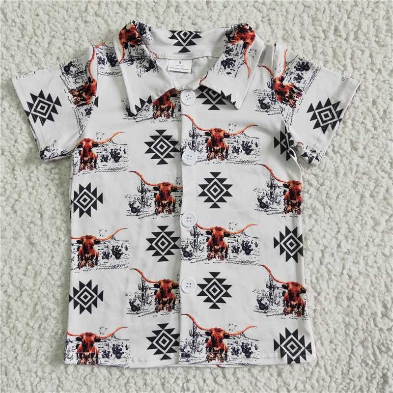 Match Baby Boys Western Sibling Brother Short Sleeve Buttons Pullovers Shirts