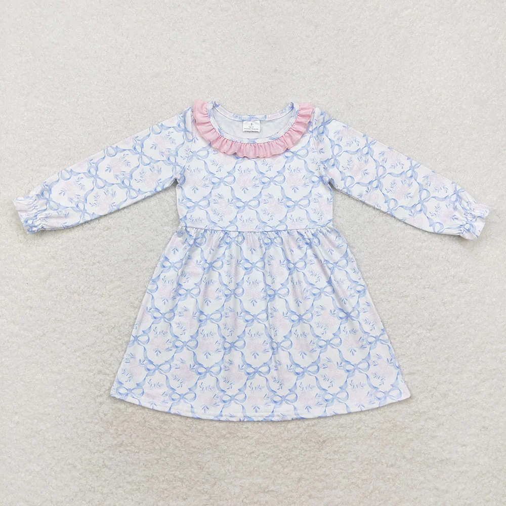 Match Baby Girls Blue Bows Flowers Spring Sets