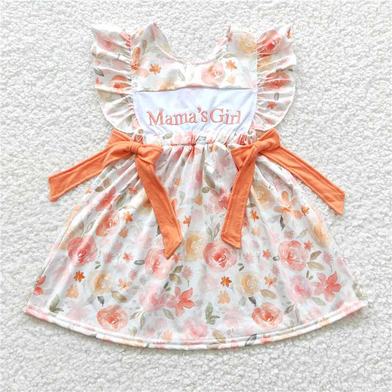 Match Baby Girls Boys Mommy's Girl Orange Floral Dresses Rompers Clothes Sets
