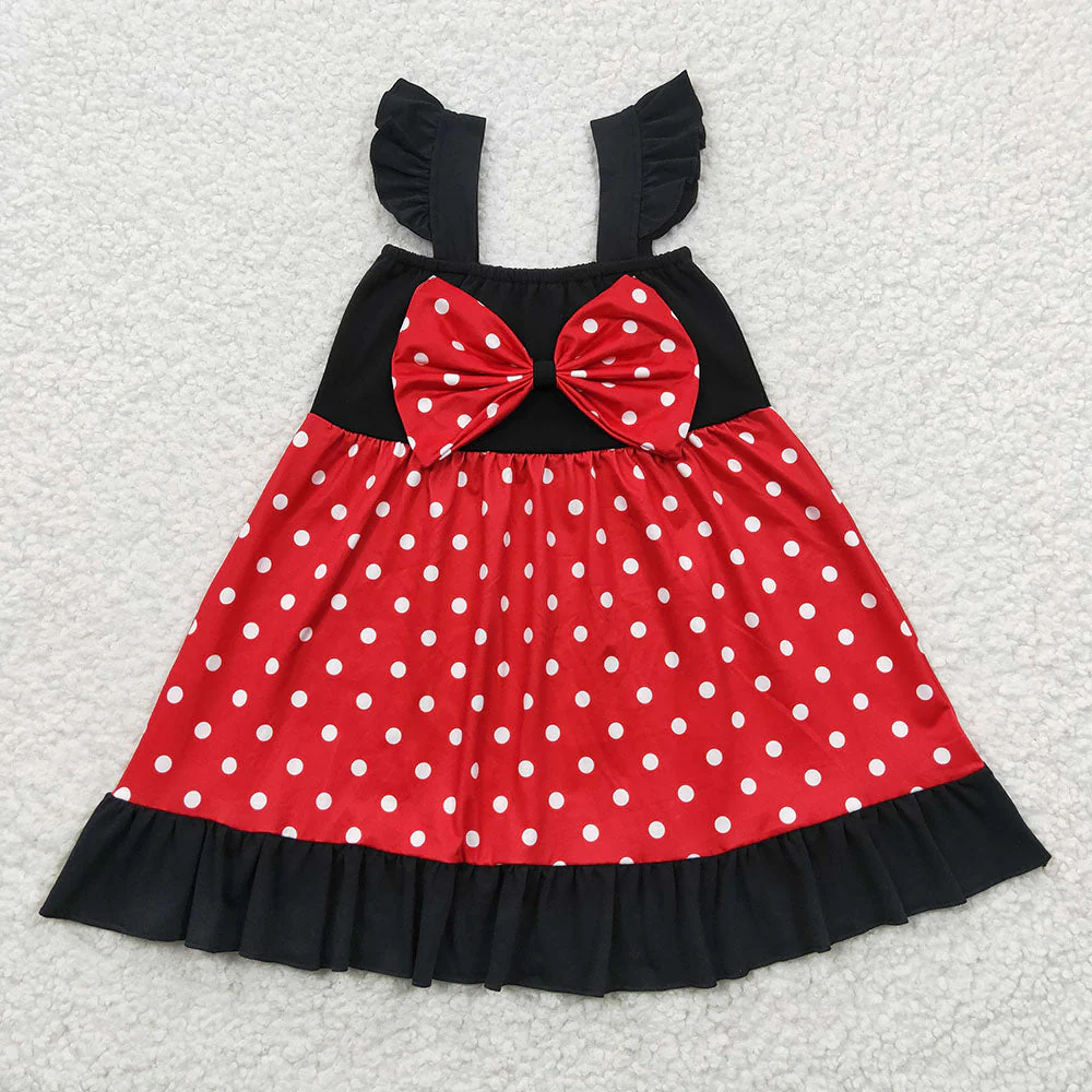 Match Baby Girls Princess Sibling Bow Summer Knee Length Dresses
