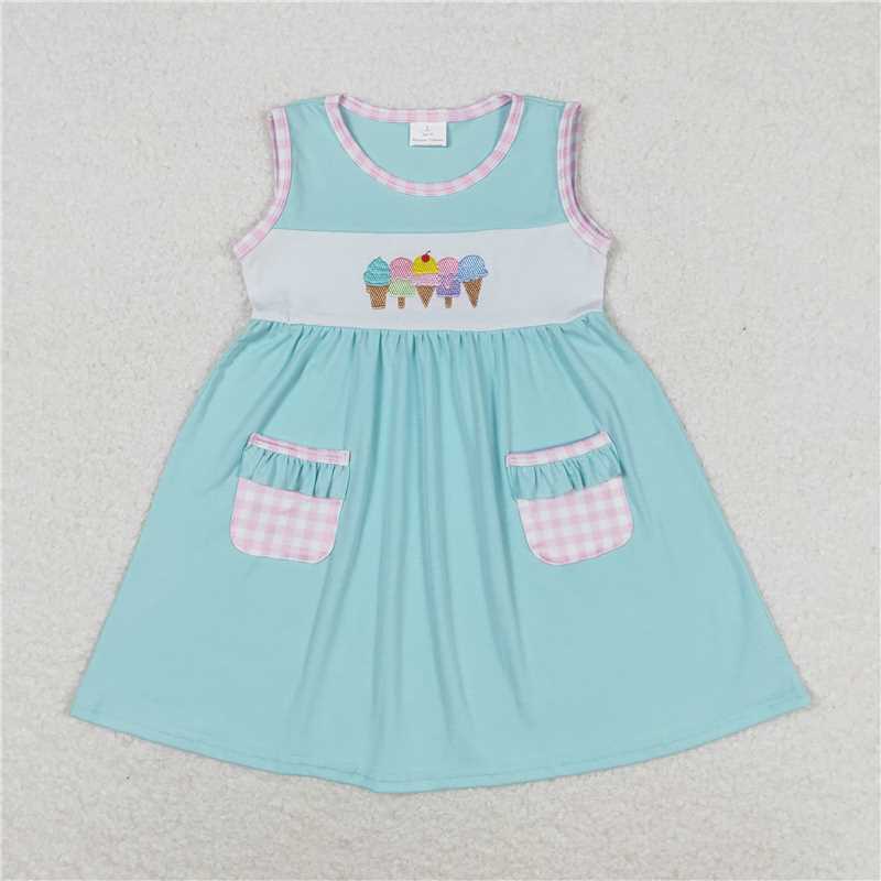 Match Embroidery Baby Girls Summer Vibes Knee Length Dresses  D 4.19