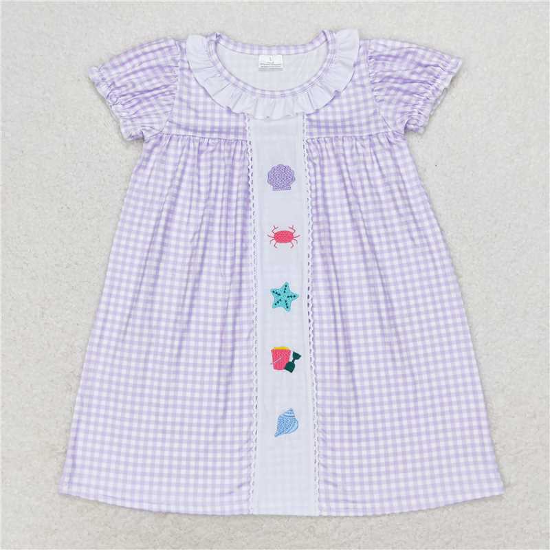 Match Embroidery Baby Girls Summer Vibes Knee Length Dresses  D 4.19