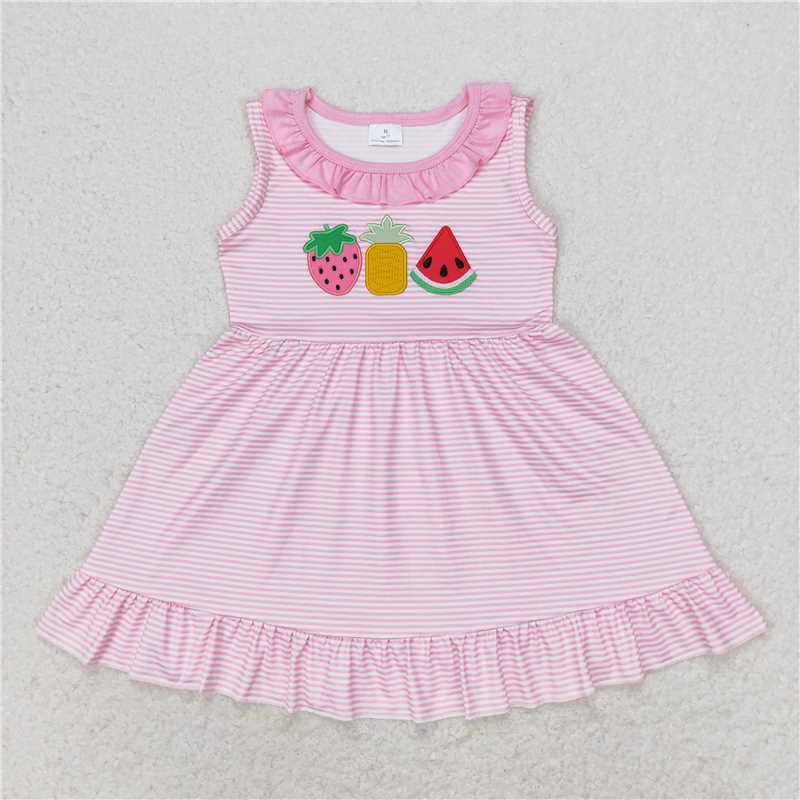 Match Embroidery Baby Girls Summer Vibes Knee Length Dresses  D 4.19