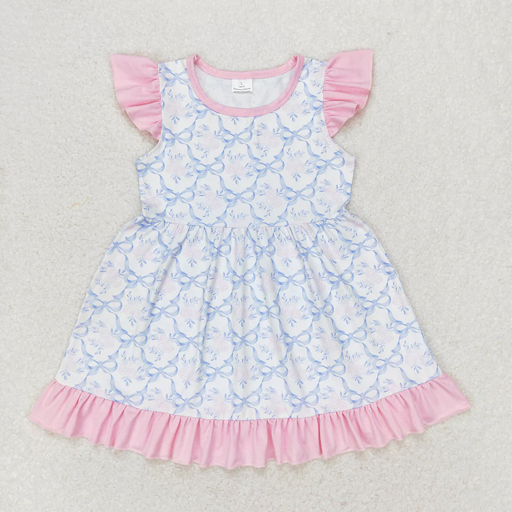 Match Baby Girls Blue Bows Flowers Spring Sets