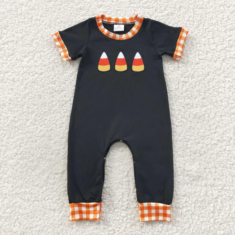 Match Baby Girls Halloween Candy Embroidery Rompers Outfits Sets D 6.16