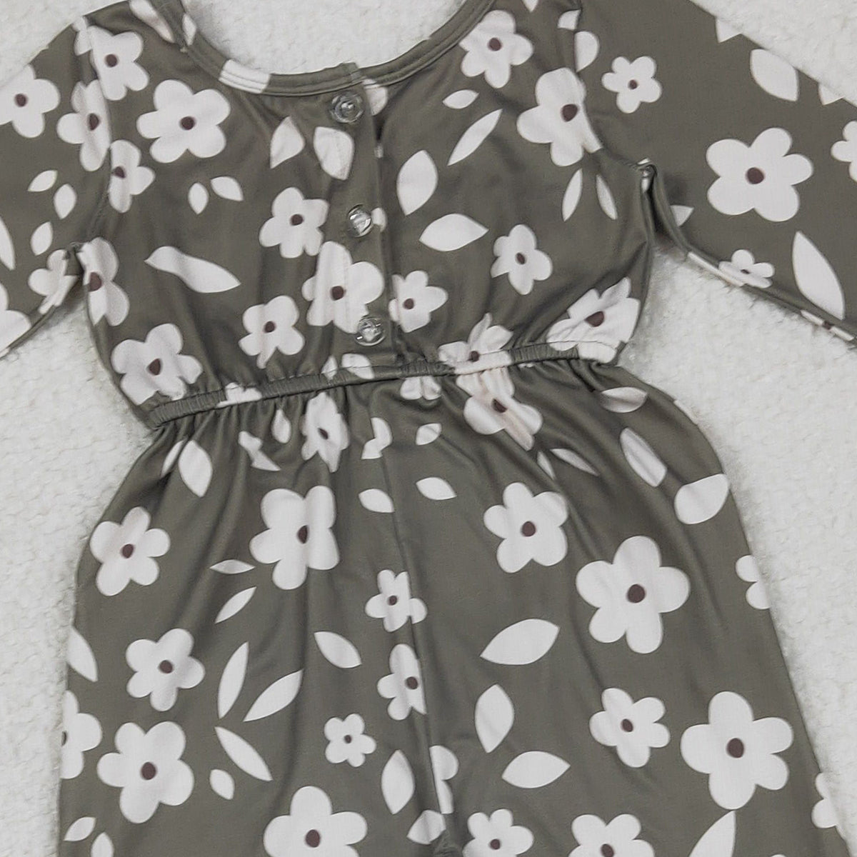 Baby Girls Plaid Jumpsuits with Pockets Small Flowers Print Pants for Little Ones