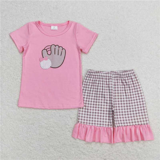 GSSO0828 Baby Kids Baseball Summer Embroidery Sibling Rompers Clothes Sets D 3.26