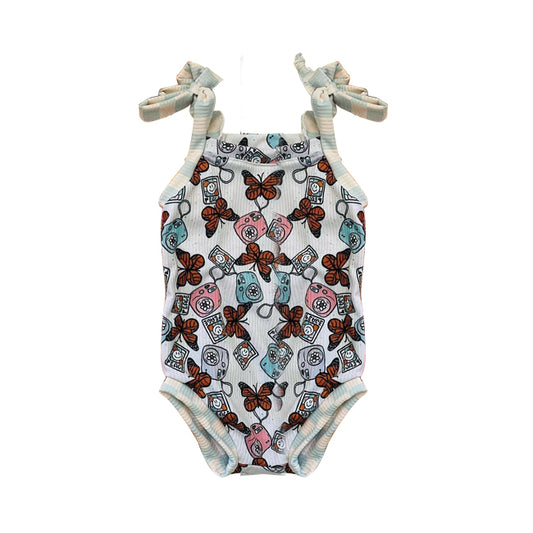 preorder SR1427 Butterfly Camera White Tank Top Bodysuit