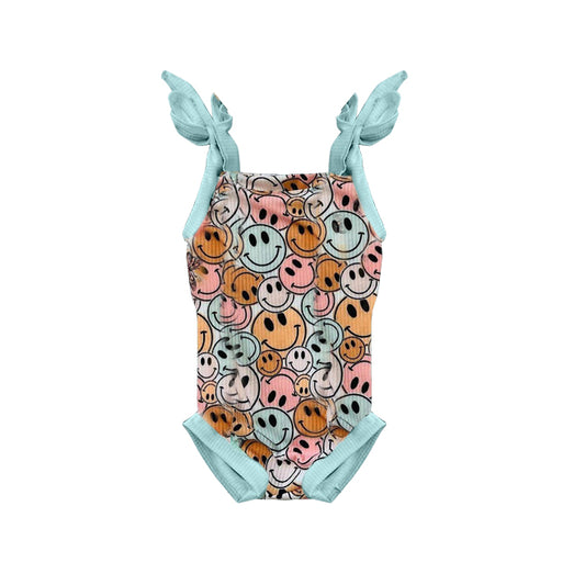 preorder SR1428 Face blue trim vest jumpsuit