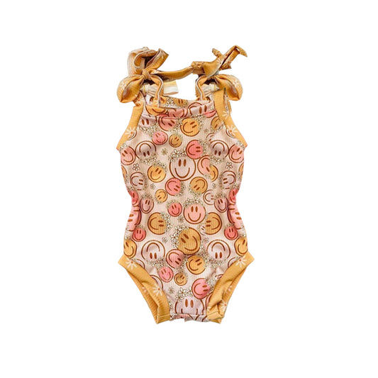 preorder SR1431 Flower Face Orange Vest Jumpsuit