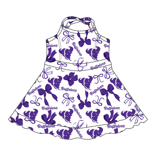 Custom Baby Girls Cross Plains Buffaloes team dress D 8.9