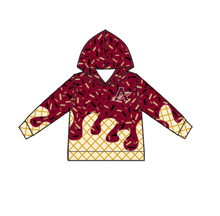 Custom Baby Kids Dorado Aztecs Team Zip Hooded Pullovers Tops D 823