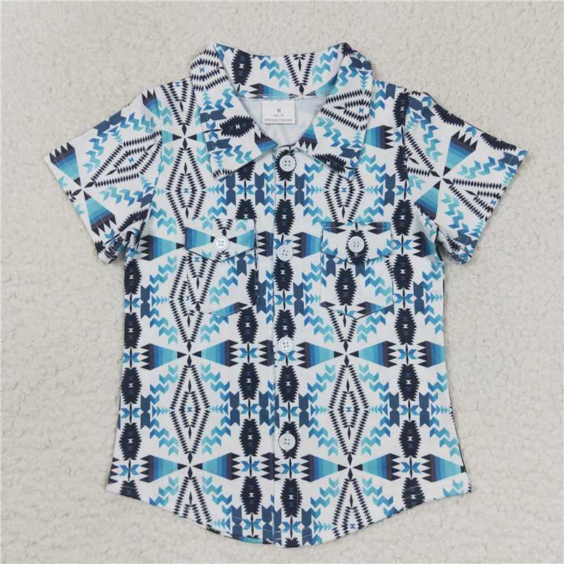 Match Baby Boys Western Sibling Short Sleeve Buttons Tee Shirts Tops