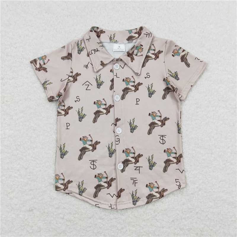 Match Baby Boys Western Sibling Short Sleeve Buttons Tee Shirts Tops