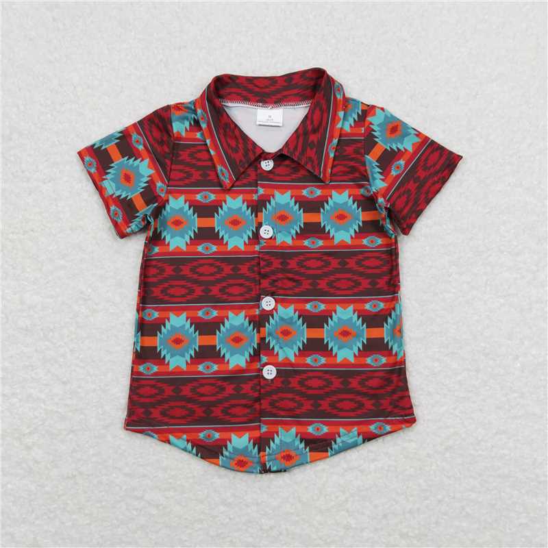 Match Baby Boys Western Sibling Short Sleeve Buttons Tee Shirts Tops