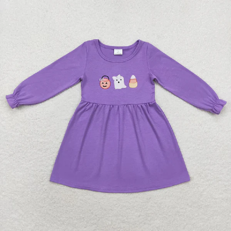 Match Baby Girls Lavender Ghost Halloween Rompers Dresses D 6.16