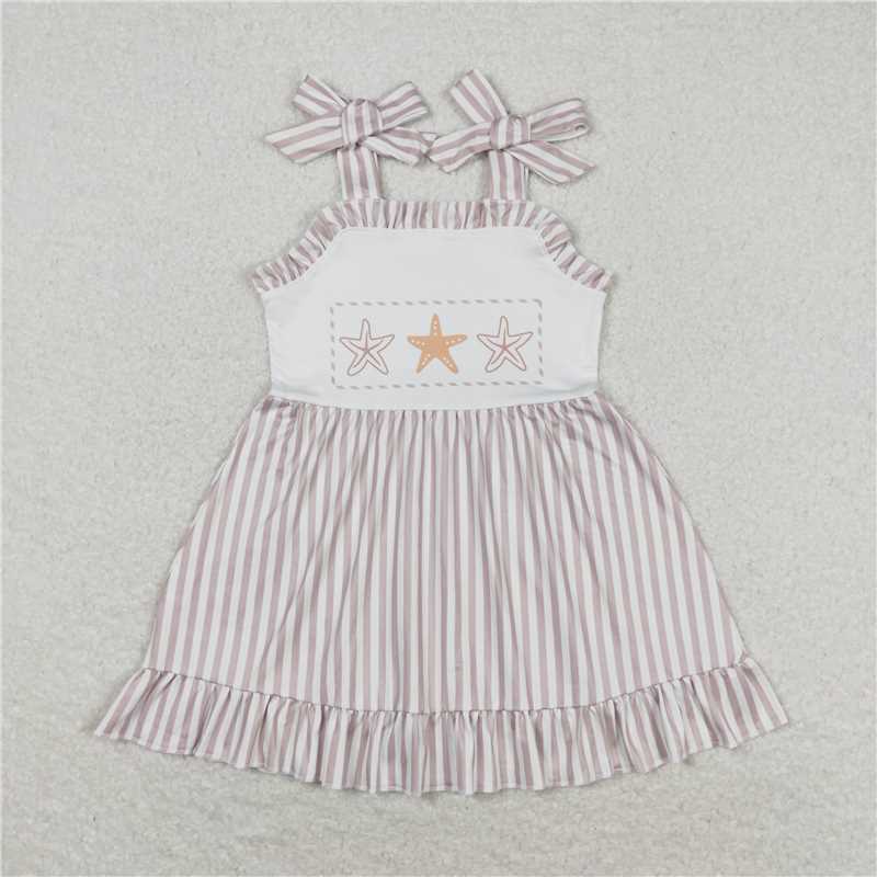 Match Baby Girls Boys Sibling Star Fish Stripes Dresses Sets