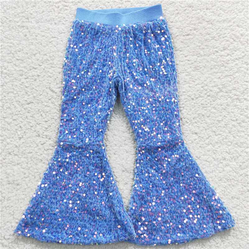 Match Hot Sale Baby Girls Toddler Brithday Party Sequin Glitter Bell Bottom Pants 8-15    D 6.25