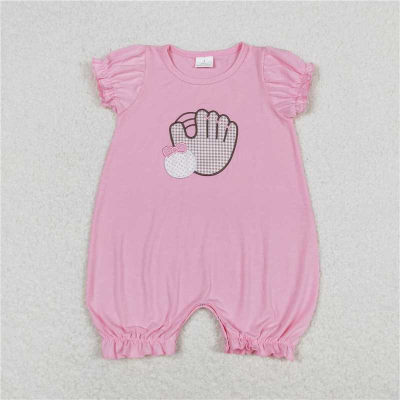 Match Baby Kids Baseball Summer Embroidery Rompers Clothes Sets  D 3.26