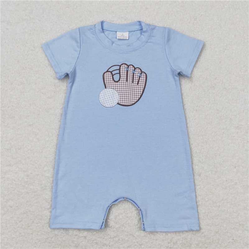 Match Baby Kids Baseball Summer Embroidery Rompers Clothes Sets  D 3.26