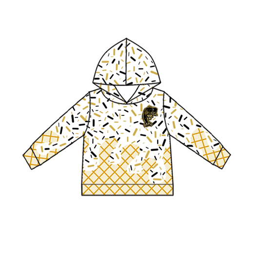 Custom Baby Kids Panthers Team Zip Hooded Pullovers Tops D 825