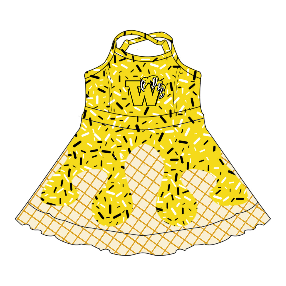 Custom  baby girls Winona Wildcats dress  MOQ3  D 7.7