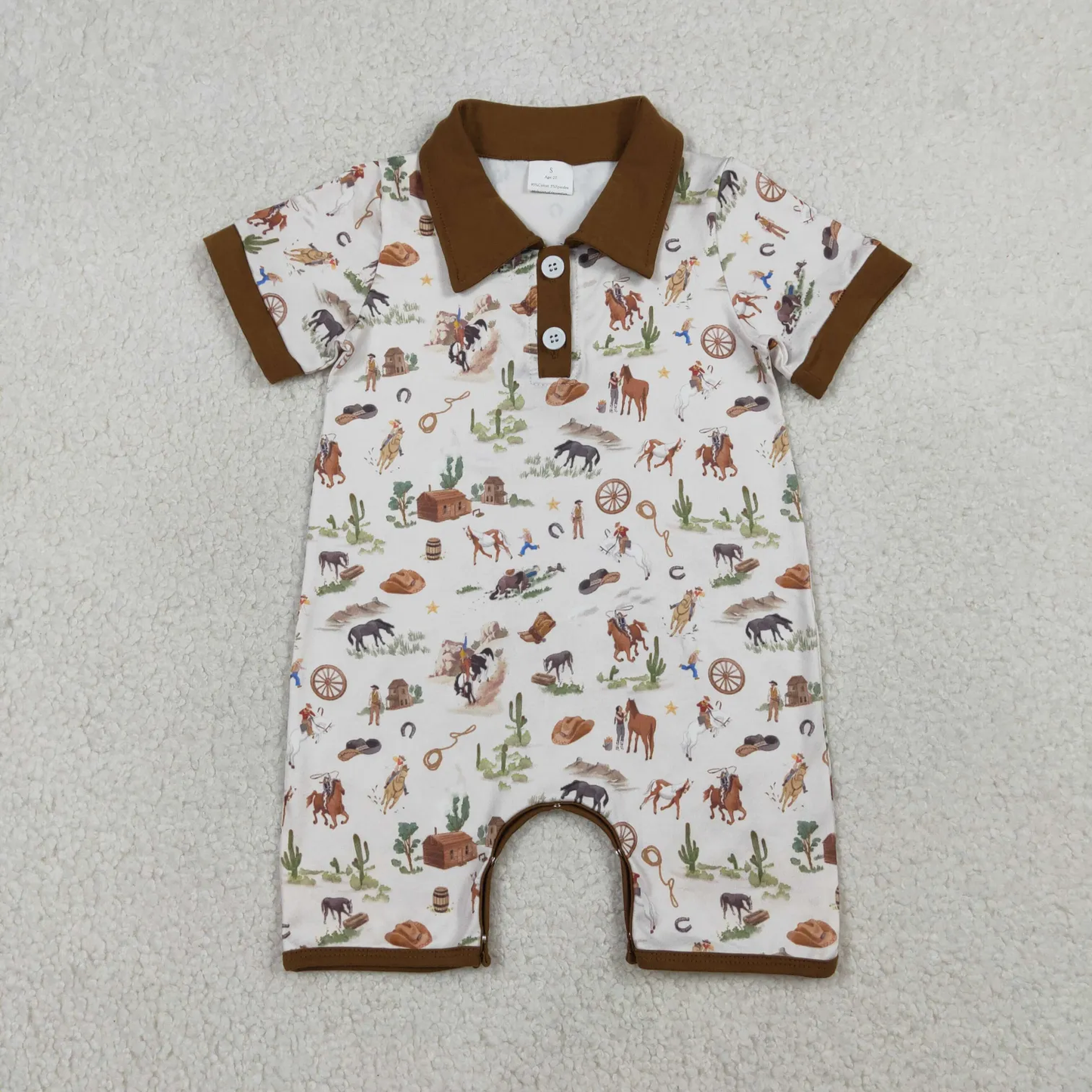 Sibling rodeo boy clothing bubble and shorts set