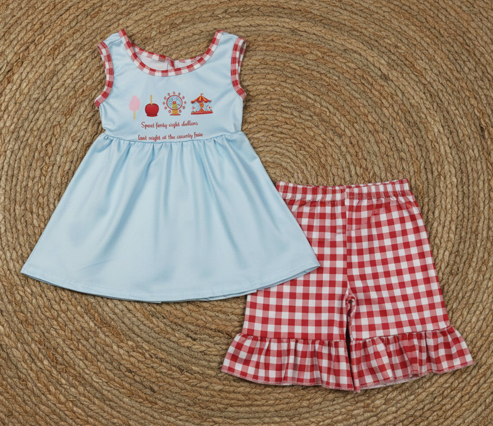 GSSO2544 spent forty eight dollars at the county fair girl shorts set