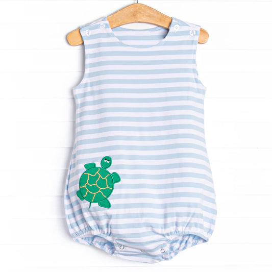 preorder SR1404 Turtle blue and white striped tank top bodysuit