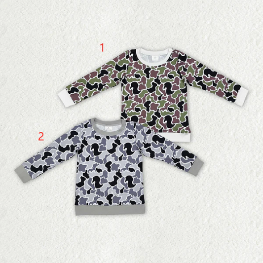 Sibling Baby Boys Hunting Camo Long Sleeve Tee Shirts Tops D 828