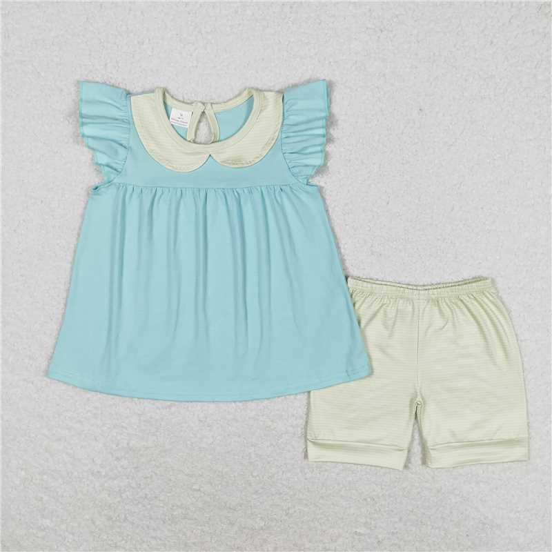 Match Baby Girls Sibling Sister Flutter Sleeve Ruffle Tunic Shorts Clothes Sets