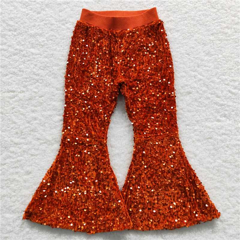 Match Hot Sale Baby Girls Toddler Brithday Party Sequin Glitter Bell Bottom Pants 8-15    D 6.25