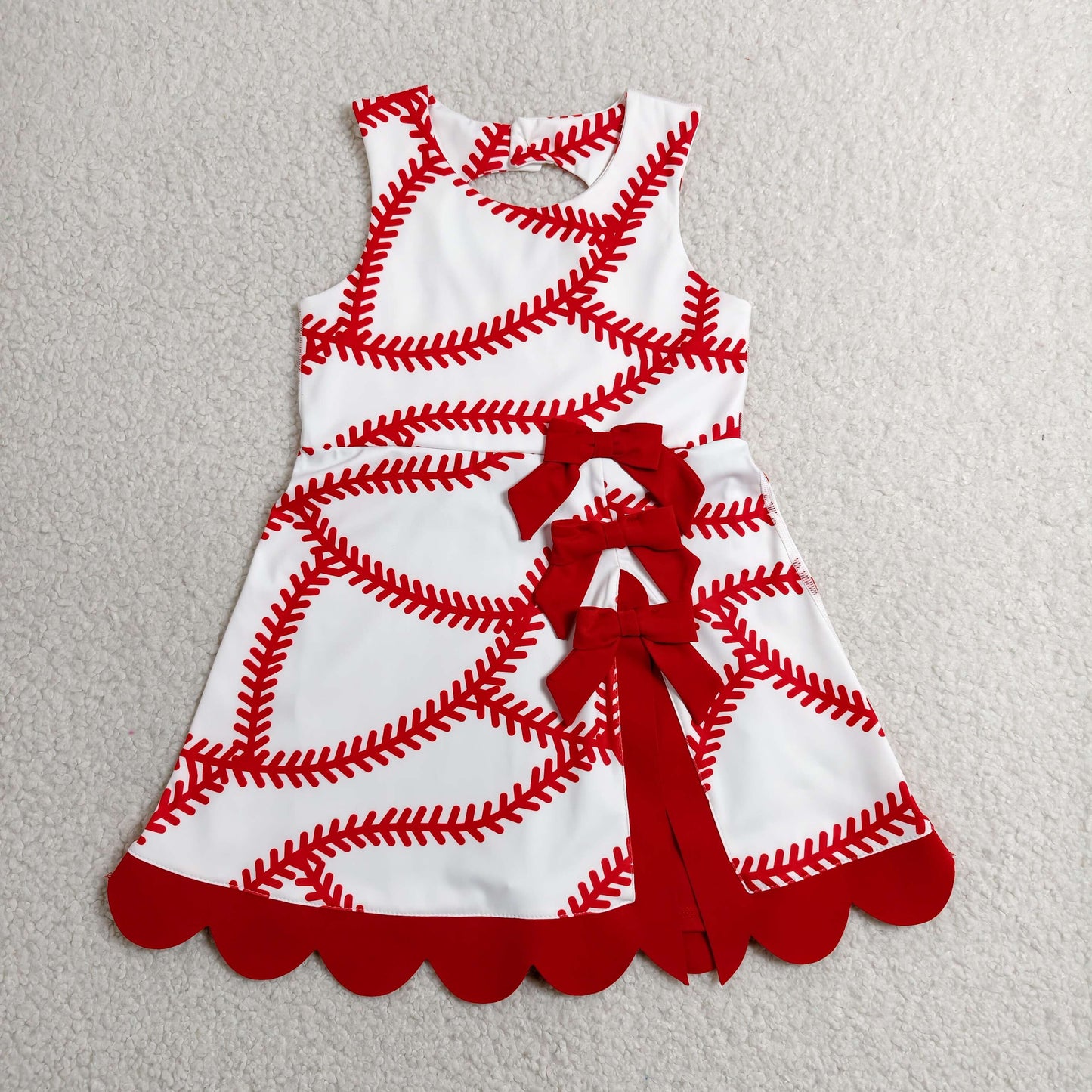 sleeveless baseball athletic scallop dress
