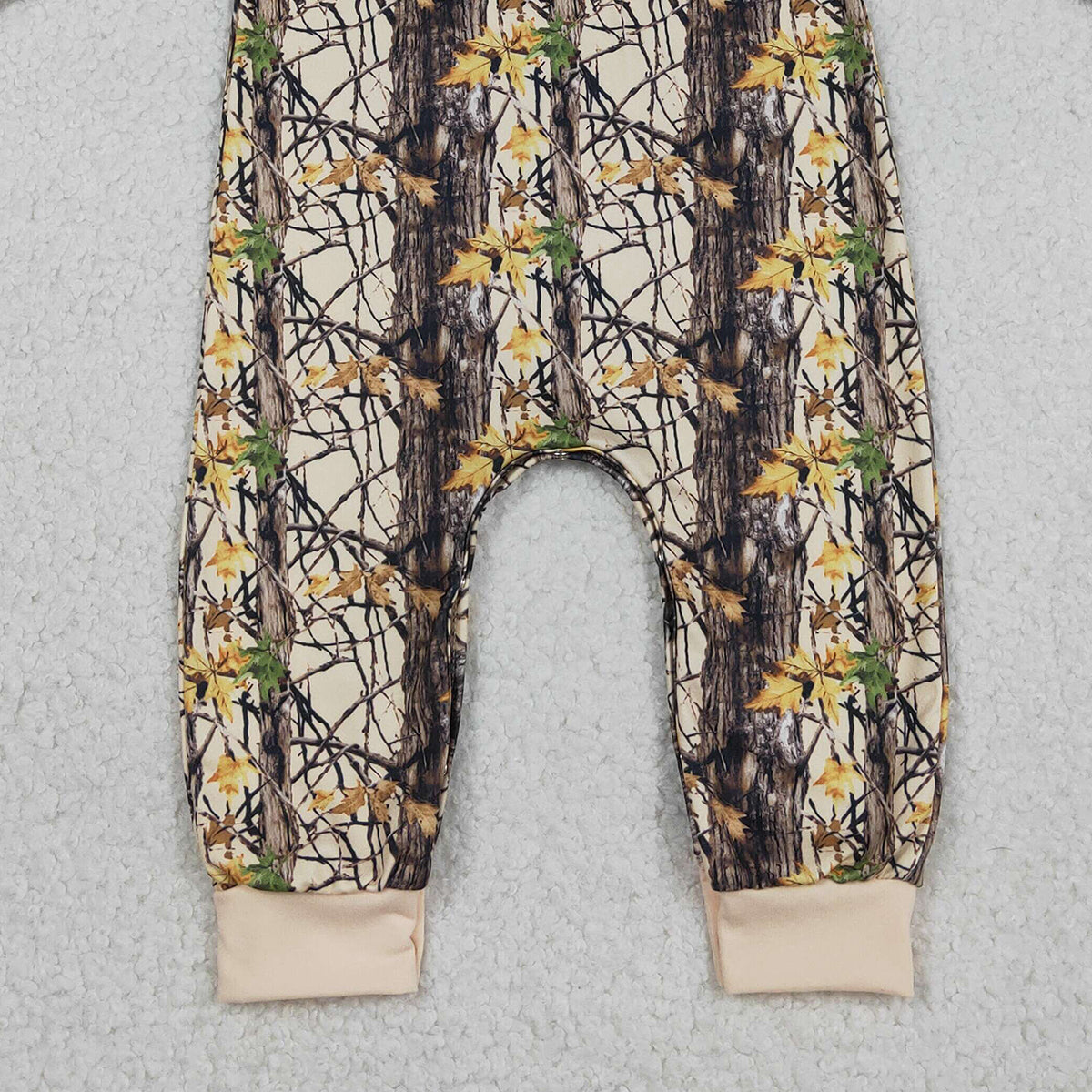 Baby Boys Long Sleeve Southern Leaves Camouflage Footie Rompers for Infants