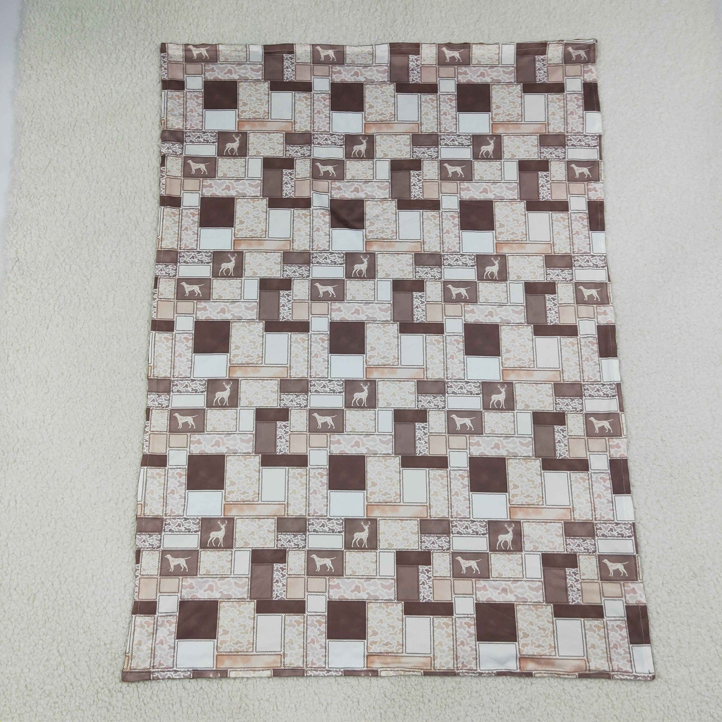 deer dog camo patchwork baby blanket