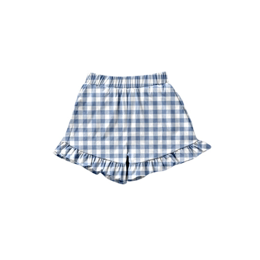 pre-order SS0250 Blue and white plaid lace shorts
